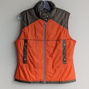 Lacoste orange & brown light puffer vest